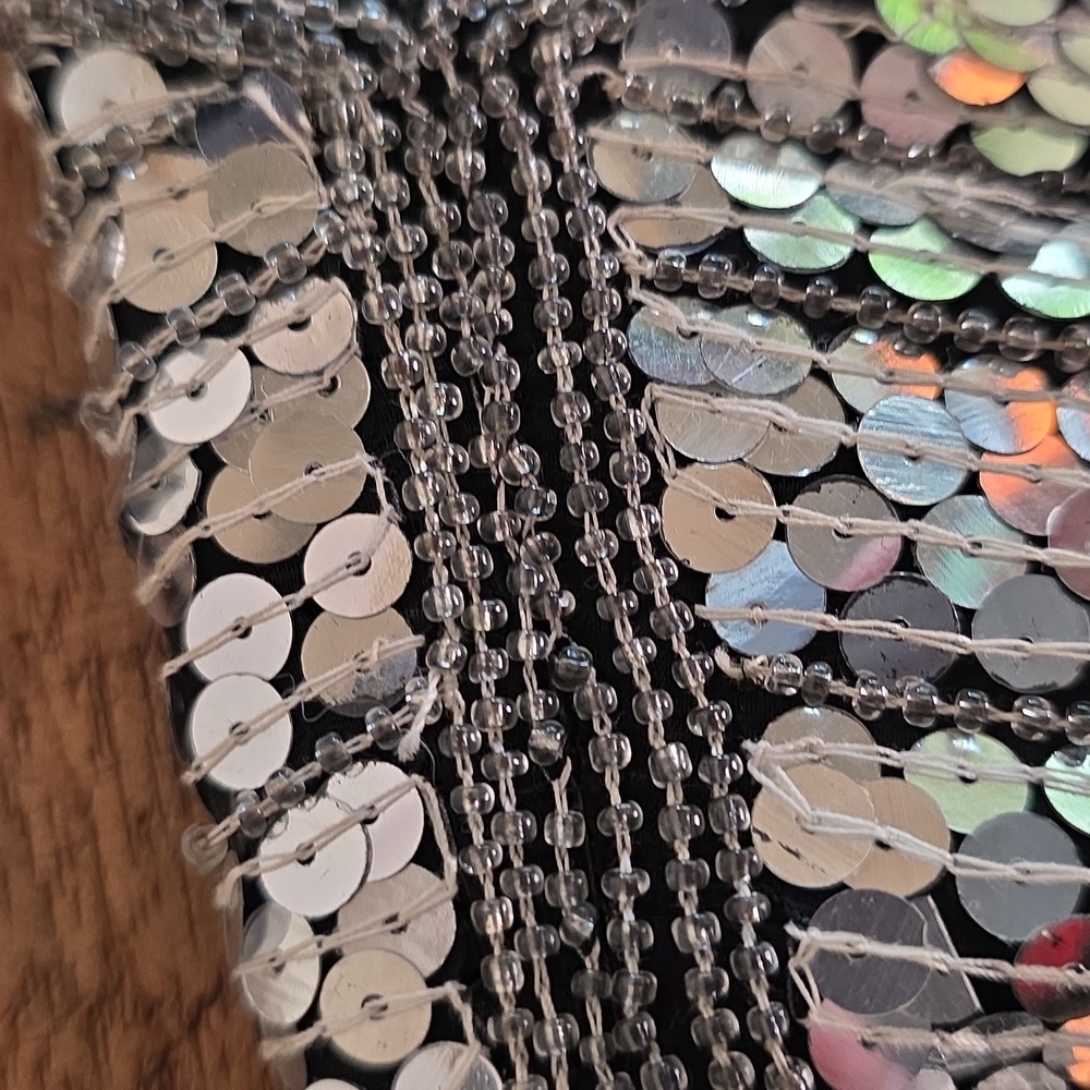 Chanson D Amour Vintage Elegant Sequin Butterfly Top - Picture 8 of 8